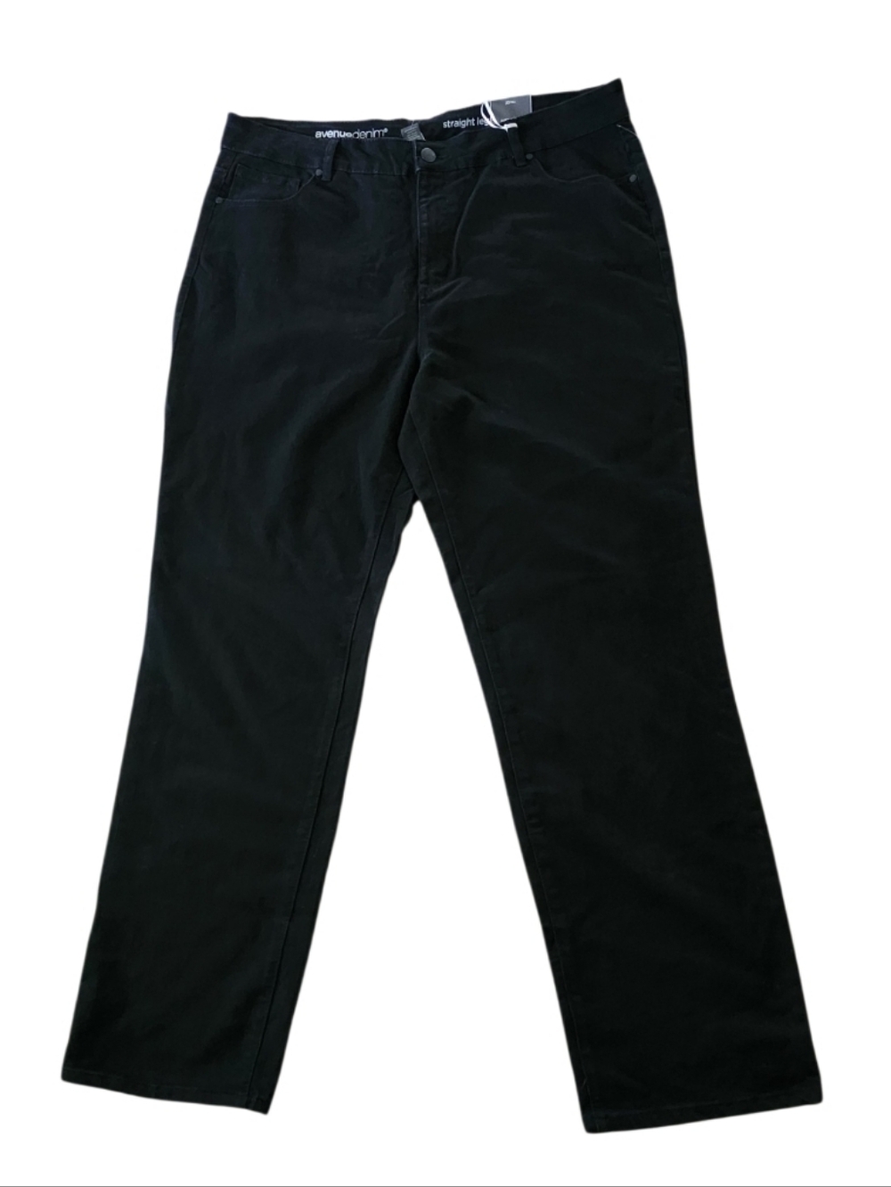 Black Denim Straight-Leg Jeans Sz 20 Tall Nwt